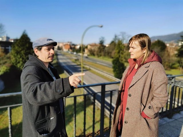El concejal de Somos Oviedo, Ignacio Fernández del Páramo, y la candidata de Podemos a la presidencia del Principado, Covadonga Tomé.