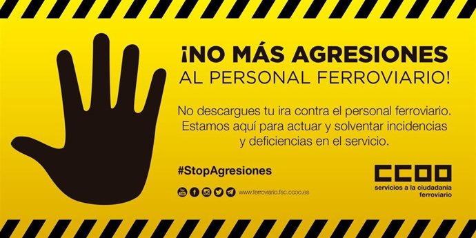 Campaña de CC.OO. Sobre las agresiones a trabajadores ferroviarios