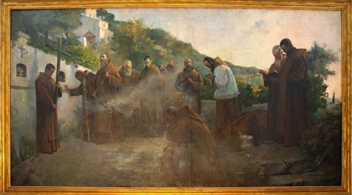 La obra 'Plegaria en las ermitas de Córdoba' del pintor Tomás Muñoz Lucena.