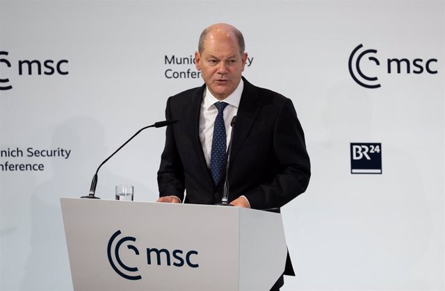 Olaf Scholz, canciller de Alemania, habla en la Conferencia de Seguridad de Múnich