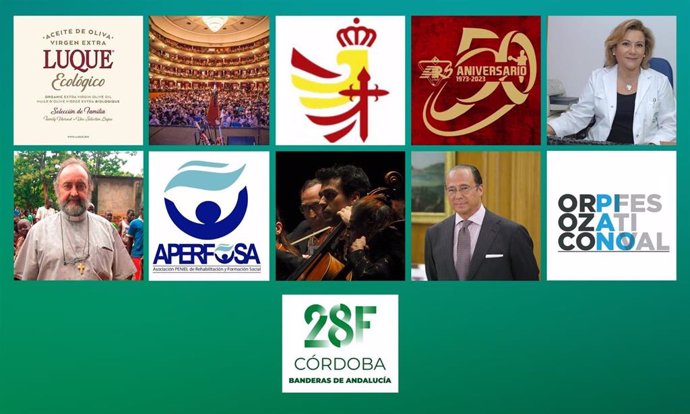 Las personas y entidades galardonadas con las Banderas de Andalucía 2023 en Córdoba.