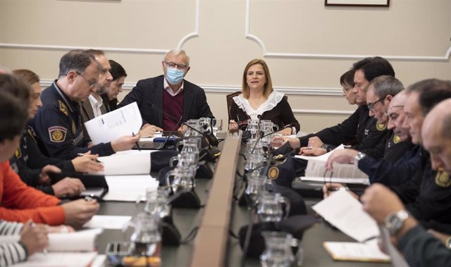 El alcalde de València, Joan Ribó, y la delegada del Gobierno en la Comunitat Valenciana, Pilar Bernabé, presiden la Junta de Seguridad de la ciudad con motivo de las Fallas 2023.