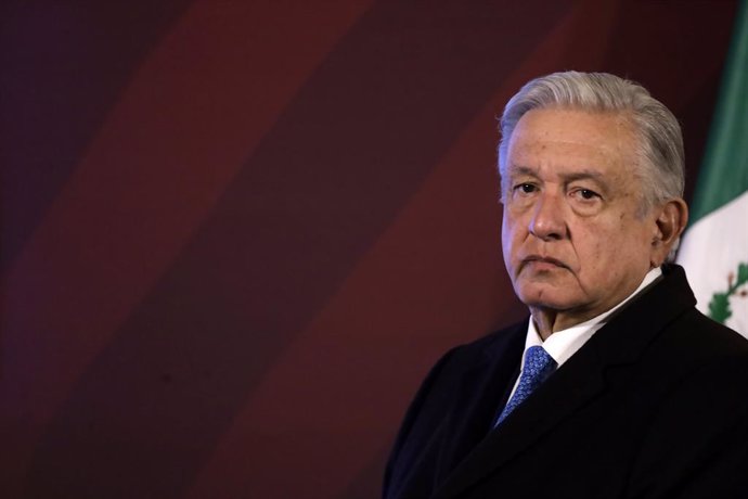 13 February 2023, Mexico, Mexico City: Mexican President Andres Manuel Lopez Obrador speaks during his daily morning press conference at the National Palace. Photo: <author/eyepix via ZUMA Press Wire/dpa