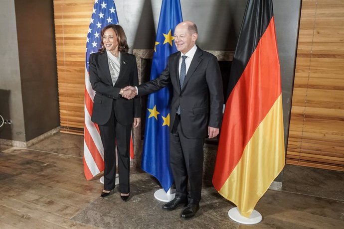 Reunión bilateral en Munich, Alemania, entre la vicepresidenta de Estados Unidos, Kamala Harris, y el canciller de Alemania, Olaf Scholz