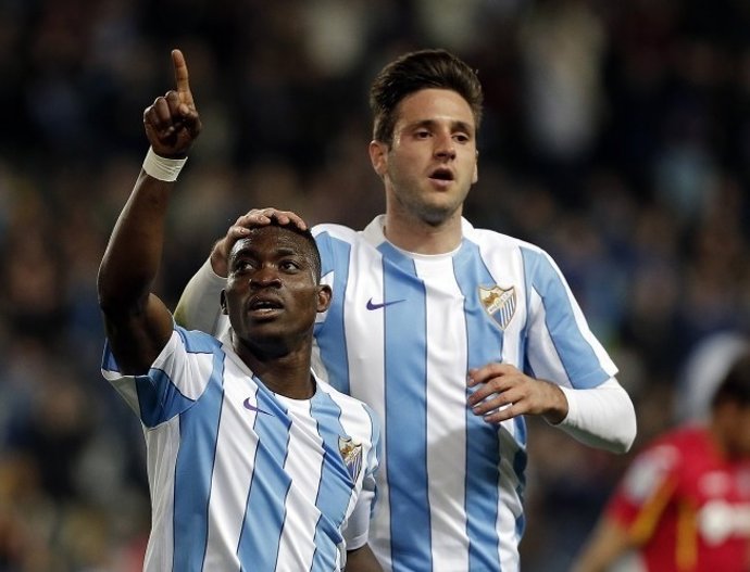 Archivo - Atsu, en un partido con el Málaga CF