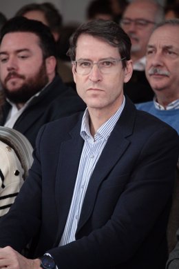 El candidato a la Presidencia de La Rioja, Gonzalo Capellán, durante la reunión de la Junta Directiva Regional del Partido Popular de La Rioja, a 18 de febrero de 2023