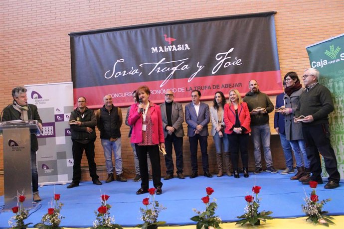 Uno de los momentos de la inauguración de la Feria de la Trufa de Soria en Abejar