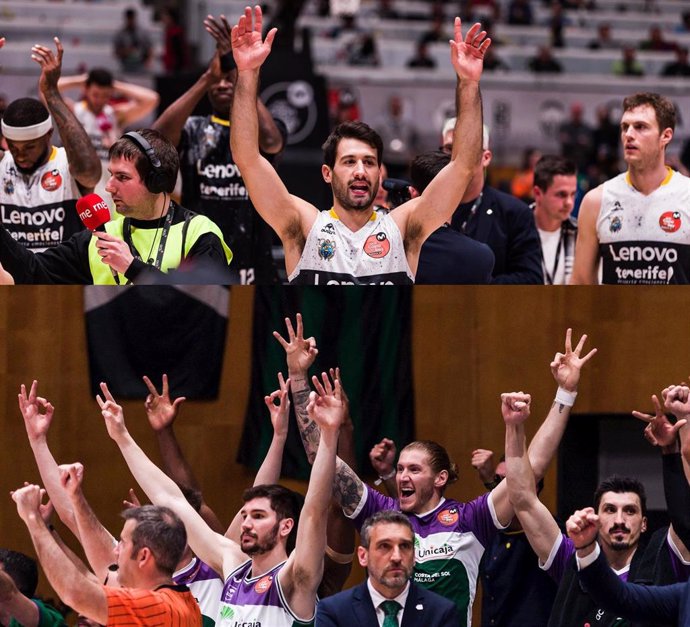 Lenovo Tenerife y Unicaja jugarán la final de la Copa del Rey de Badalona 2023 tras ganar a Joventut Badalona y Real Madrid, respectivamente