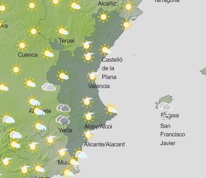 Predicción meteorológica para el domingo 19 de febrero