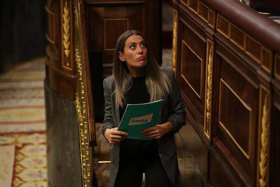 Archivo - La diputada de Junts, Miriam Nogueras, en el Pleno del Congreso.