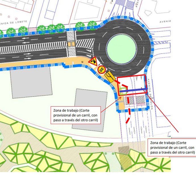 El tramo de Avenida Colón, entre Lobete y Miguel Delibes, suprimirá un carril de forma provisional por las obras