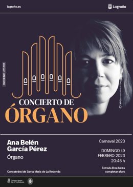 La Concatedral de La Redonda acoge este domingo un concierto a cargo de la organista Ana Belén García Pérez