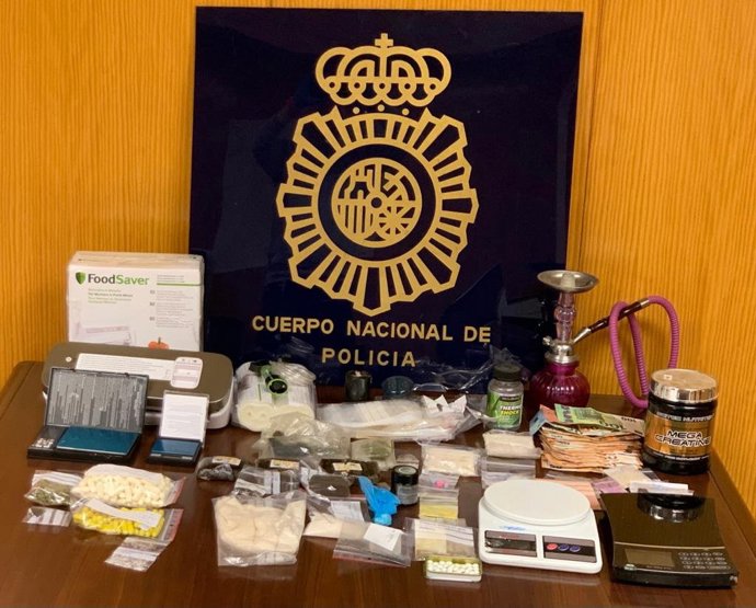 Sustancias aprehendidas por la Policía Nacional.