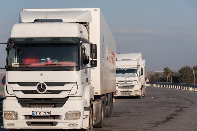 Entrada de un convoy humanitario de MSF para la asistencia de las víctimas del terremoto en Siria