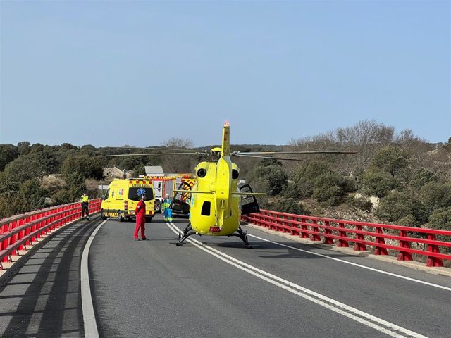 Accidente entre dos vehículos en la M-607  en Colmenar Viejo.