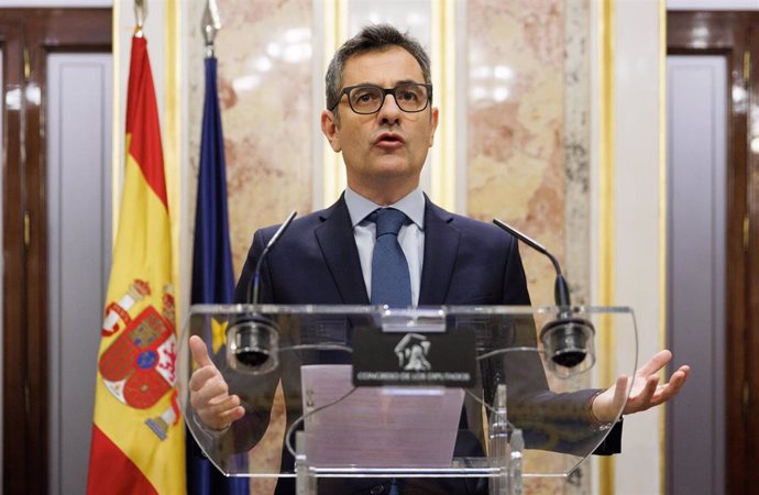 El ministro de la Presidencia, Relaciones con las Cortes y Memoria Democrática, Félix Bolaños, en el Congreso de los Diputados, a 25 de enero de 2023, en Madrid (España).