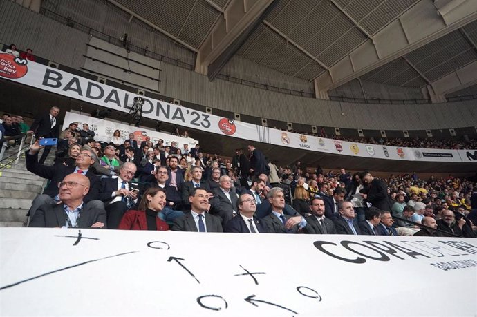 Palco de autoridades en la final de la Copa del Rey en la que se ha proclamado campeón el Unicaja de Málaga.