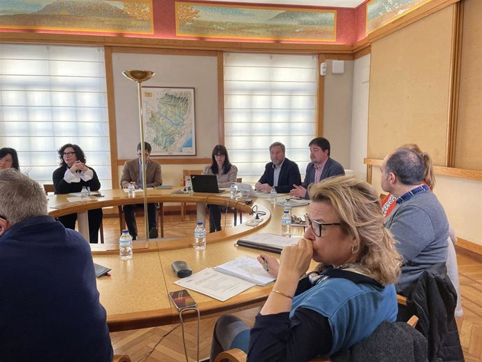El consejero de Vertebración del Territorio, Movilidad y Vivienda del Gobierno de Aragón, José Luis Soro, preside la octava reunión del Observatorio Aragonés de Dinamización Demográfica y Poblacional.