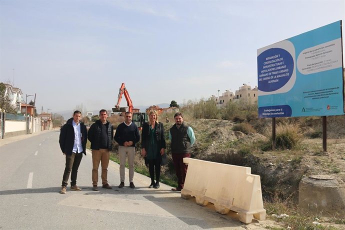 Visita de la Junta a obras tras daños por temporales en Alhendín