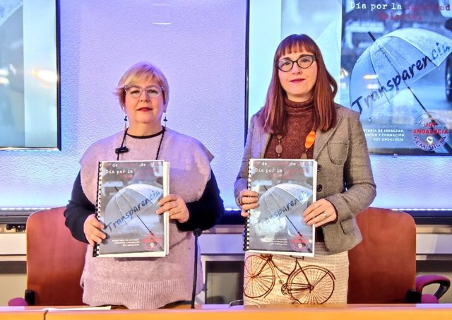 La secretaria de Igualdad, Juventud y Formación de UGT-A, Carmen Jurado, y la técnica de Igualdad, Vera Martín.