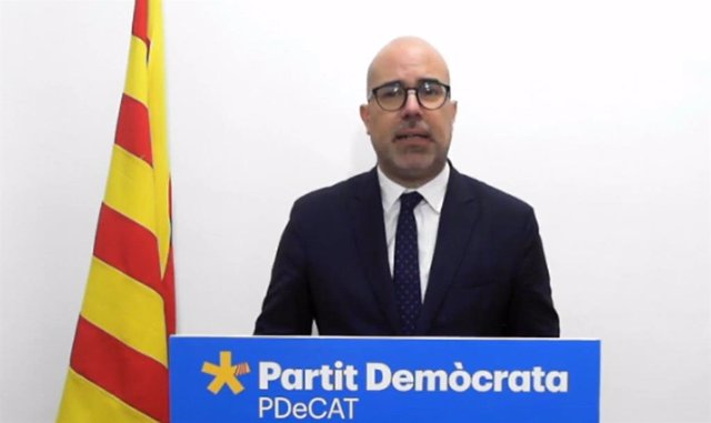 El secretario de Organización del PDeCAT y diputado en el Congreso, Genís Boadella, en rueda de prensa telemática