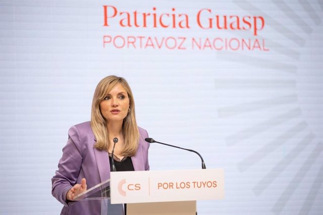 La portavoz nacional de Ciudadanos, Patricia Guasp, en rueda de prensa.