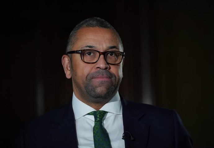 06 February 2023, United Kingdom, London: UK Foreign Secretary James Cleverly issues a statement at Foreign, Commonwealth and Development Office in Whitehall, following a powerful 7.8-magnitude earthquake which toppled hundreds of buildings across wide 