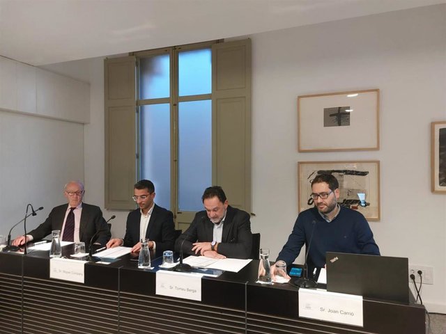 El conseller de Fondos Europeos, Universidad y Cultura, Miquel Company, en una conferencia en CaixaForum Palma, invitado por la Asociación para el Progreso de la Dirección (APD)