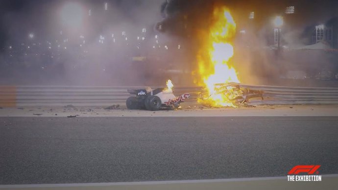 Accidente de Roman Grosjean en Baréin en 2020.