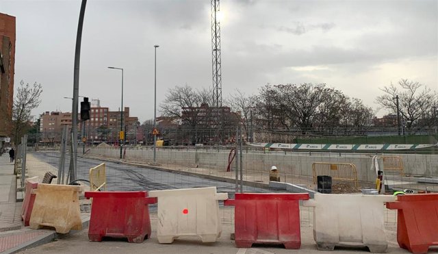 La calle Estación, con una primera capa de asfalto este martes.