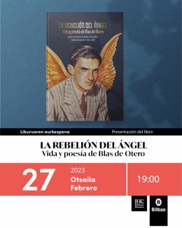 Cartel de la presentación en Bidebarrieta Kulturgunea de Bilbao de la obra 'La rebelión del ángel'.
