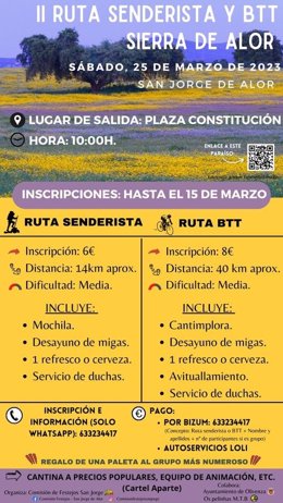 Cartel de la II Ruta Senderista y BTT Sierra de Alor