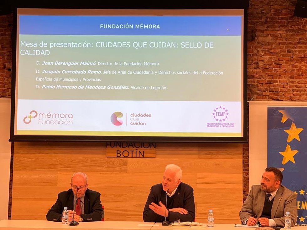 El Ayuntamiento de Logroño, la FEMP y Fundación Mémora presentan en Madrid la metodología para evaluar La ciudad que cuida, que responde a las necesidades surgidas ante el envejecimiento de la población