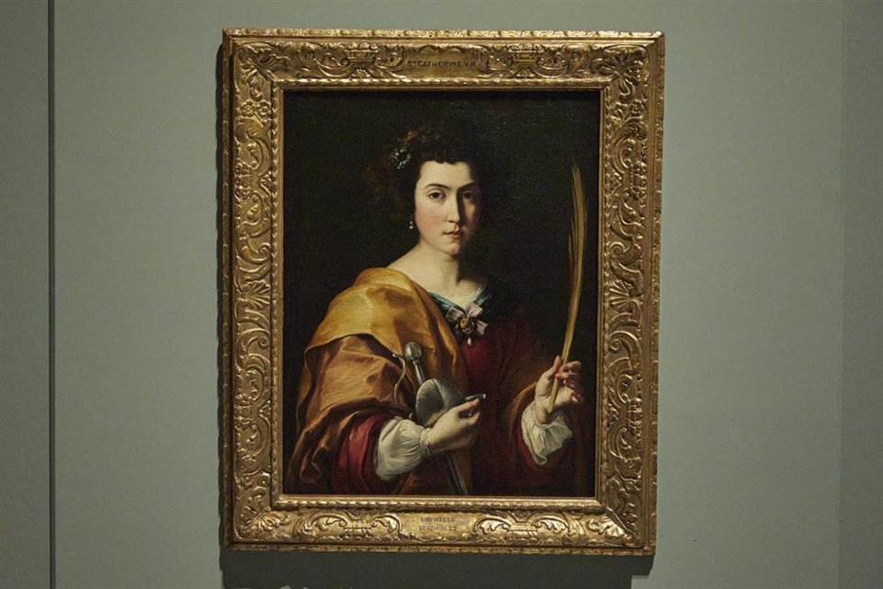 Archivo - Detalle del cuadro durante la presentación de la obra 'Santa Catalina de Alejandría' de Bartolomé Esteban Murillo en el Museo de Bellas Artes, a 19 de diciembre de 2022 en Sevilla (Andalucía, España). 