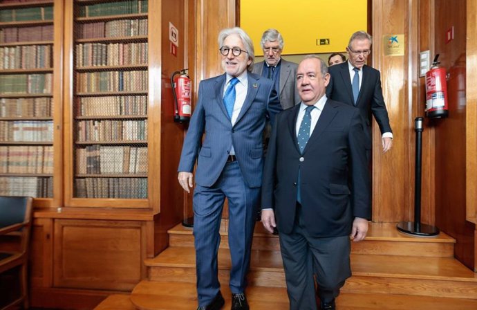 El ministre d'Economia i del Mar de Portugal, António Costa Silva, i el president de Foment del Treball, Josep Sánchez Llibre