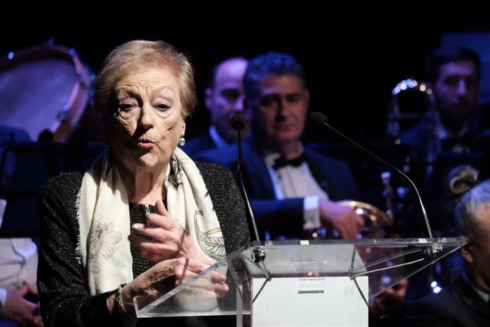 La saetera Angelita Yruela, en una actuación.