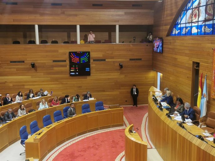 Archivo - Votación en el Parlamento de Galicia con 'sí' de la oposición (BNG y PSdeG) y 'no' del PPdeG.