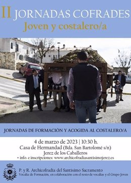 Cartel de las II Jornadas Cofrades 'Joven y Costalero' en Jerez de los Caballeros