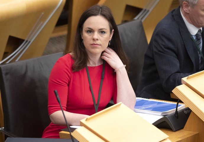 Archivo - 06 February 2020, Scotland, Edinburgh: Public finance minister Kate Forbes, attends unveiling of the Scottish government's spending pledges for the next financial year at the Scottish Parliament. Kate Forbes stepped-in after Derek Mackay resig