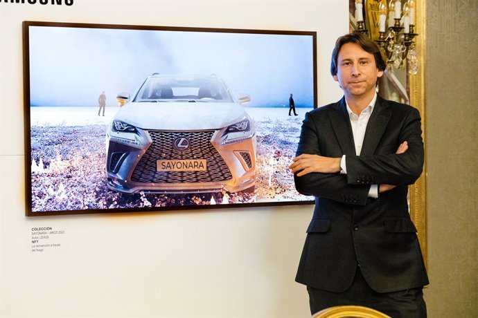 El director de Marketing y Comunicación de Lexus, Aurelio García Duque, durante la presentación del modelo NFT de Lexus en el Hotel Wellington Madrid, a 21 de febrero de 2023, en Madrid (España). Lexus presenta su primer activo digital NFT, que está bas
