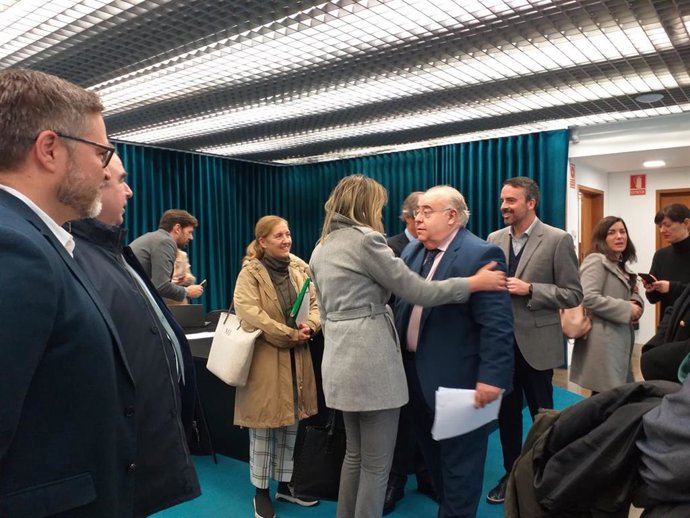 El secretario de Estado de Justicia, Tontxu Rodríguez,  a su llegada  edificio AS5HUB del Parque Científico y Tecnológico de Gijón para participar en la jornada Laboratorio Legal y Justicia Tech