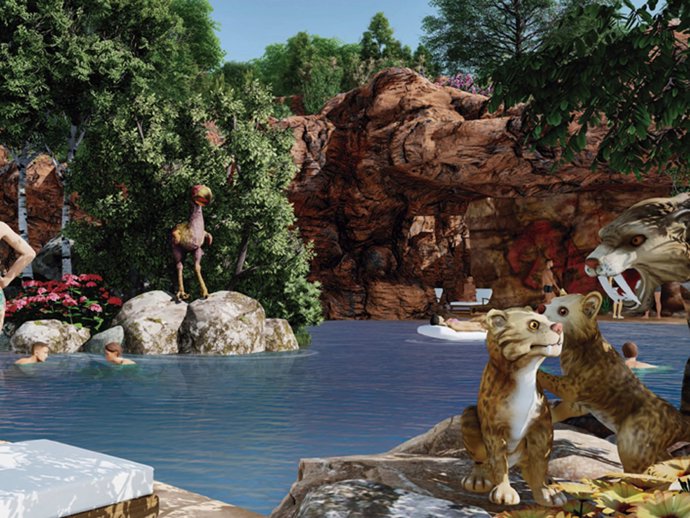 Archivo - Infografía del proyecto del Parque del Paleolítico en Sierrallana