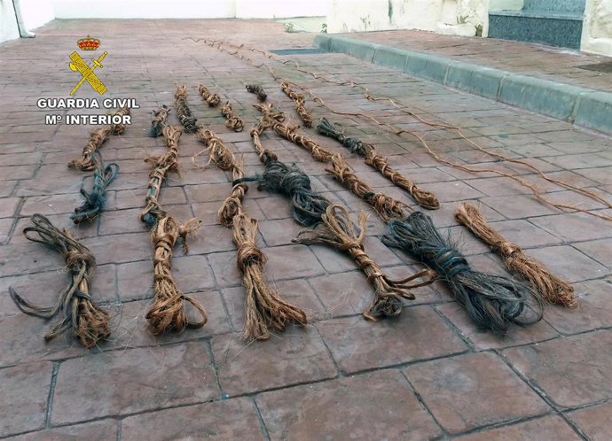 Parte del cobre intervenido por la Guardia Civil