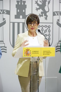 La directora general de la Guardia Civil, Maria Gámez, ofrece rueda de presa tras una reunión en la Delegación del Gobierno en La Rioja