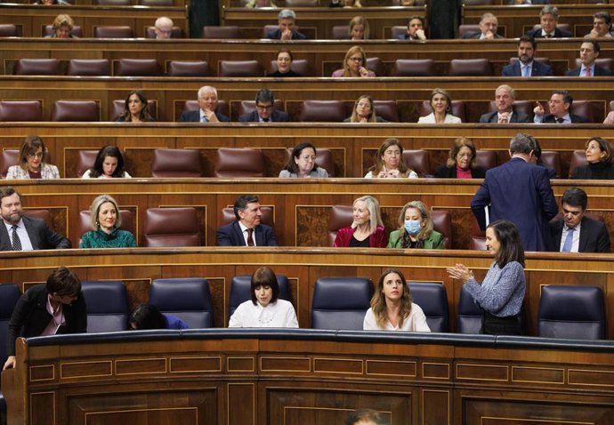 Vista general de una sesión de control al Gobierno, en el Congreso de los Diputados, a 22 de febrero de 2023, en Madrid (España). Durante la sesión, el presidente del Gobierno, ha respondido a preguntas sobre el retraso en la conexión ferroviaria del Ej