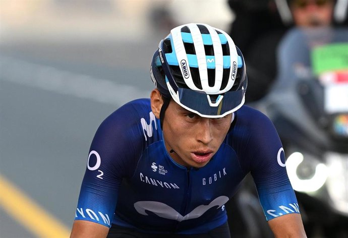 El ciclista del Movistar Team Einer Rubio en el UAE Tour 2023