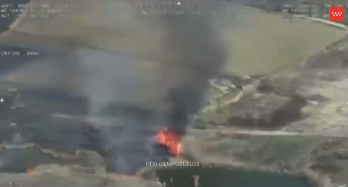 Imagen aérea del incencio en Ciempozuelos.