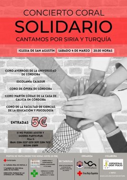 Cartel del concierto 'Córdoba canta por Siria y Turquía'.