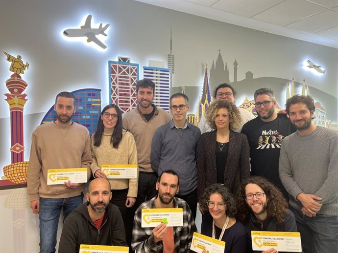 Los participantes de la hackatón de desarrolladores y programadores informáticos organizada por Barcelona Activa y Vueling.