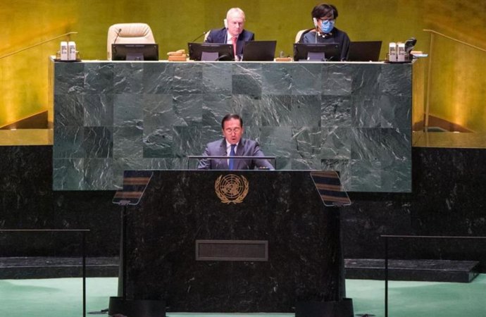 El ministro de Asuntos Exteriores, José Manuel Albares, en la Asamblea General de la ONU